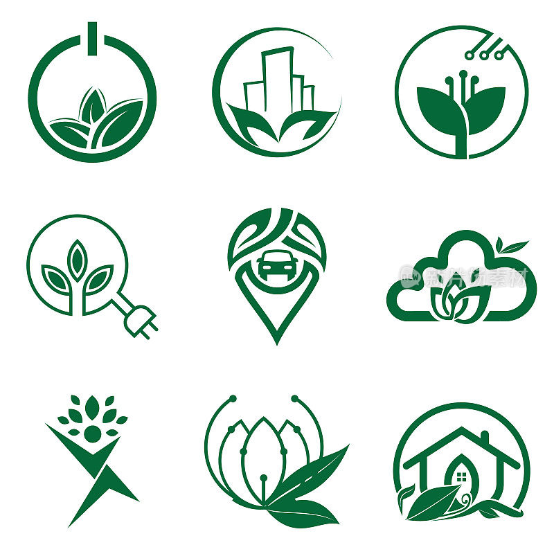 Natural Logo Design Icon Template For Business And Company
